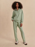 Hawley Half Zip Sweat - Snow Sage