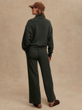 The Wide Leg Pant - Olive Marl