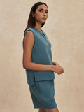 Simmons Half Zip Tank - Mallard Blue