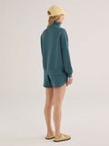 Hawley Half-Zip Sweat - Mallard Blue