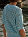 Callie Knit Top - Porcelain Blue