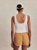 Barney Piped Tank - White/Apple Cinnamon