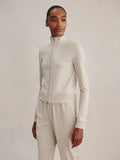 Rufus Cropped Zip-Through Sweat - Pebble Marl