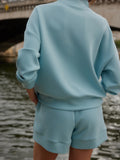 Hawley Half-Zip Sweat - Porcelain Blue