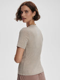 Regina Fitted Tee - Taupe Marl