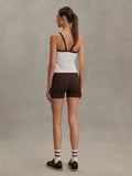Theon Scoop Neck Tank - White/Coffee Bean