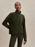Marissa Half-Zip Sweat - Dark Resin Green