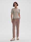 Regina Fitted Tee - Taupe Marl