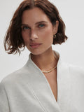 Celeste Button Through Sweat - Ivory Marl