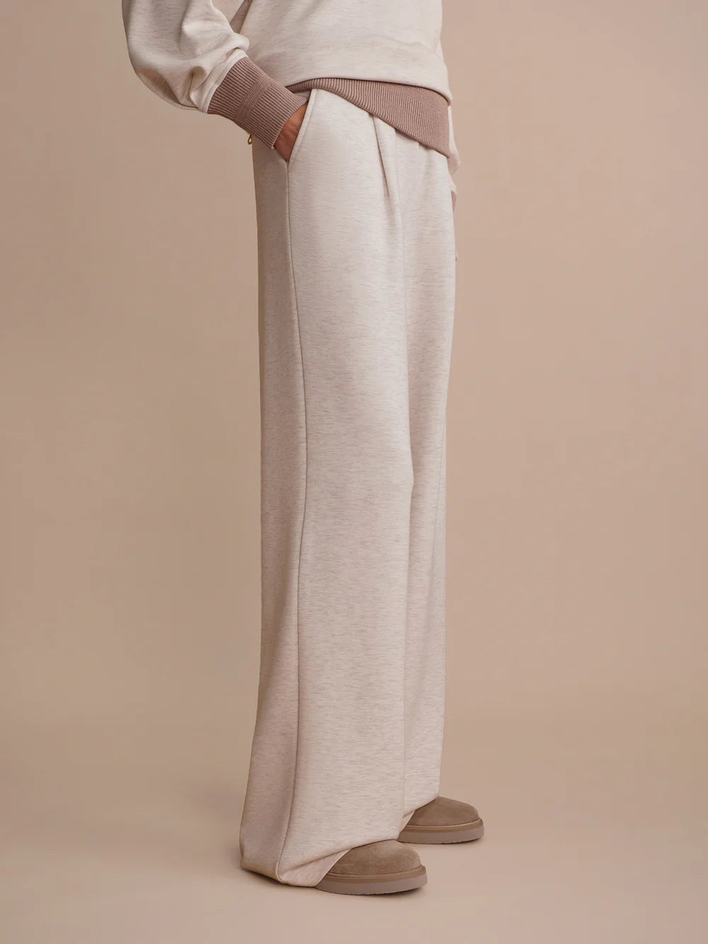 The Extra Wide Leg Pant - Ivory Marl