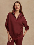 Hawley Half Zip Sweat - New Maroon