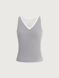 Chia V-Neck Tank - Wind Blue