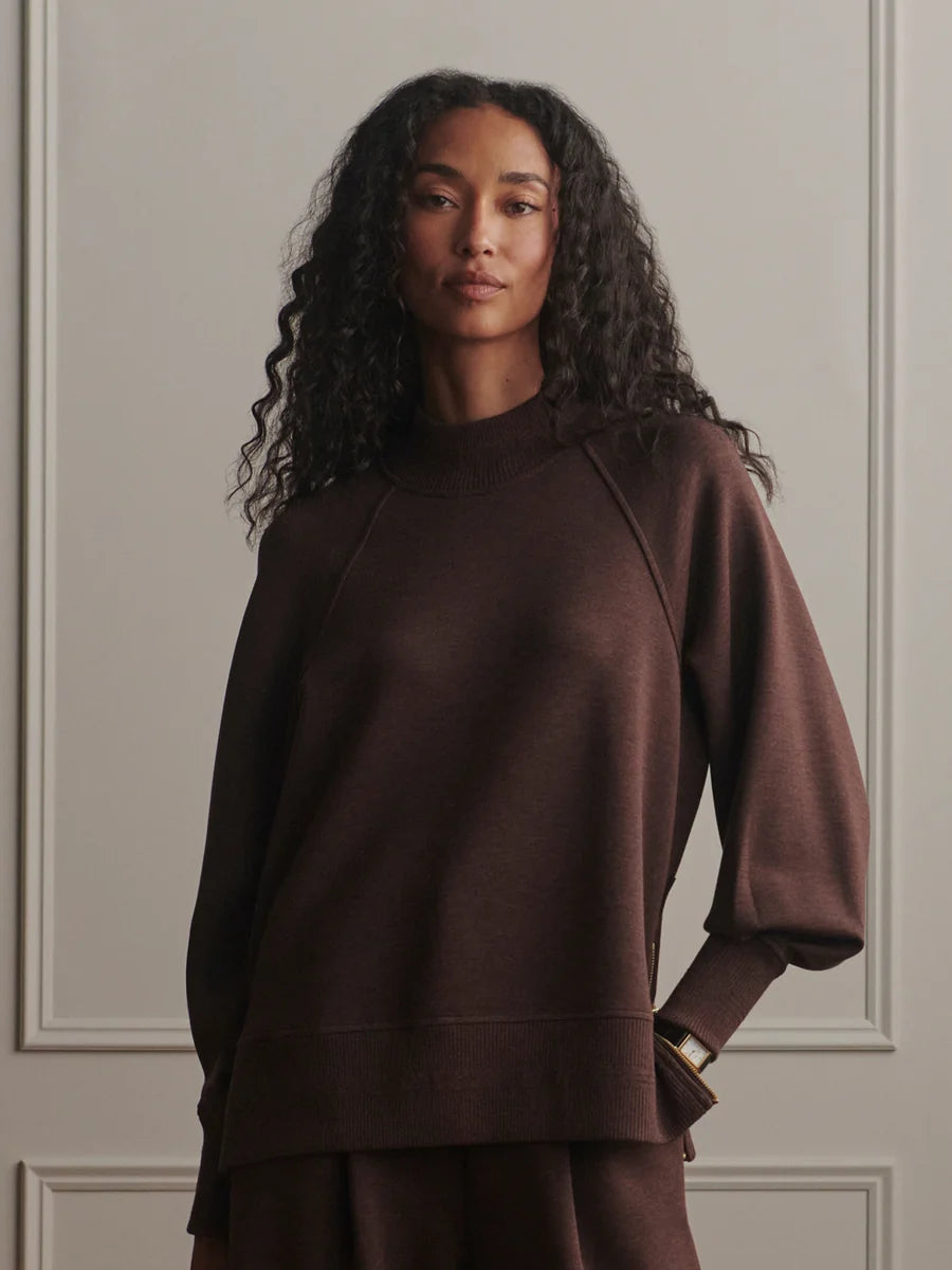 Loxley Raglan Boyfriend Sweat - Coffee Bean Marl