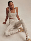 FreeSoft High-Rise Legging - Ivory Abstract Feather