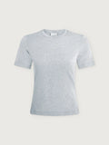 Regina Fitted Tee - Light Grey Marl
