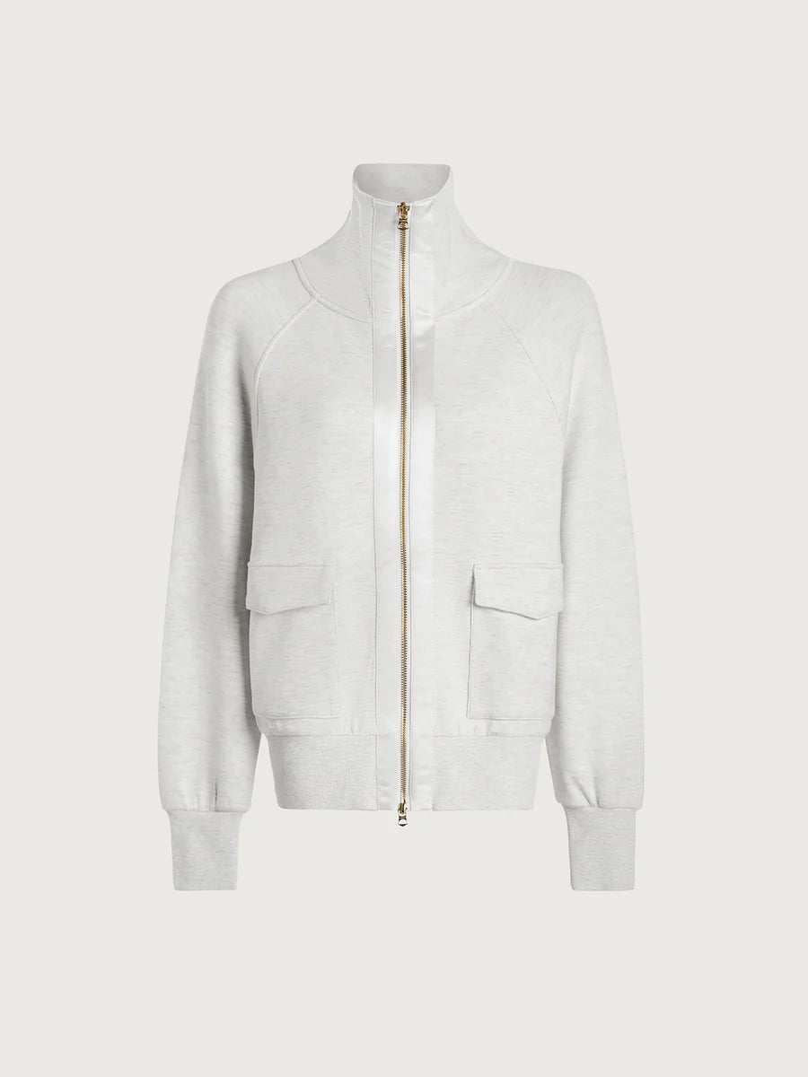 Roxbury Zip-Through Sweat - Ivory Marl