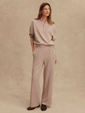The Wide Leg Pant - Taupe Marl