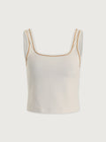 Barney Piped Tank - White/Apple Cinnamon