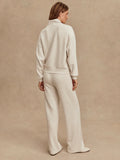 The Wide Leg Pant - Ivory Marl