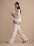 The Extra Wide Leg Pant - Ivory Marl