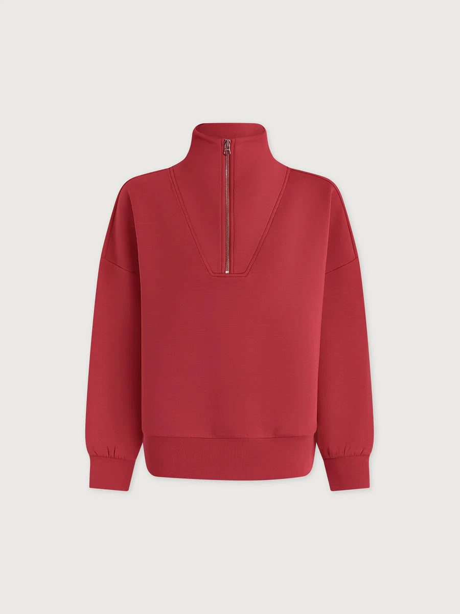 Hawley Half-Zip Sweat - Rich Raspberry