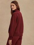 Hawley Half Zip Sweat - New Maroon