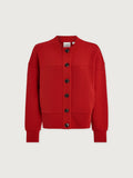 Olwen Button Front Sweater - Red Marl
