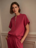 Adria Half Zip - Rich Raspberry