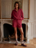 Hawley Half-Zip Sweat - Rich Raspberry