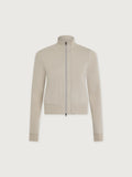 Rufus Cropped Zip-Through Sweat - Pebble Marl