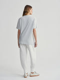 Leighton Boyfriend Tee - Light Grey Marl