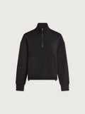 Sian Cropped Half-Zip Sweat - Black