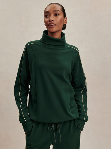 Ariana High-Neck Sweat - Pine Grove/Cement