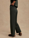 The Wide Leg Pant - Olive Marl