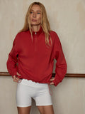 Sian Cropped Half-Zip Sweat - Lava Falls