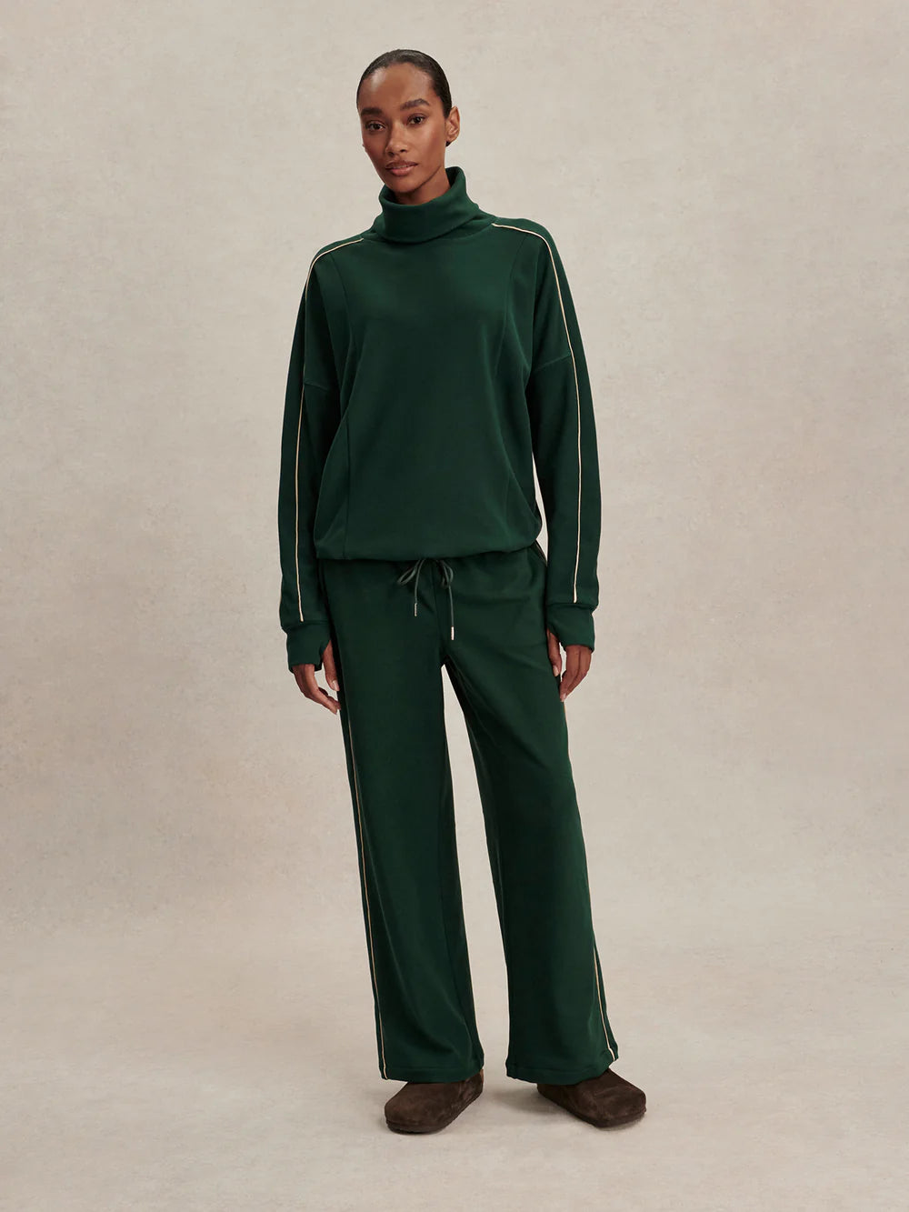 Ariana High-Neck Sweat - Pine Grove/Cement