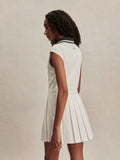 Nico Court Dress - White/Blue Nigths