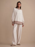 The Extra Wide Leg Pant - Ivory Marl