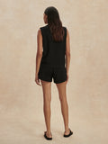 Beau Sleeveless Half-Zip Sweat - Black
