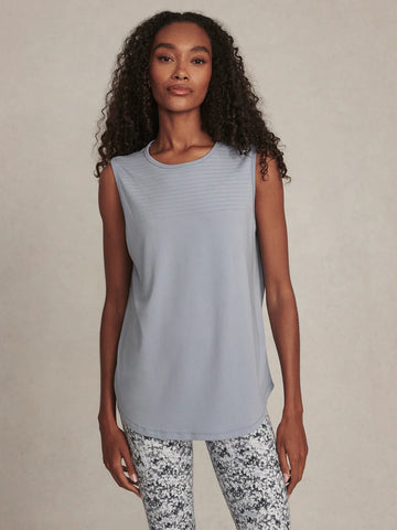 Nolan Seamless Longline Tank - Blue Blizzard