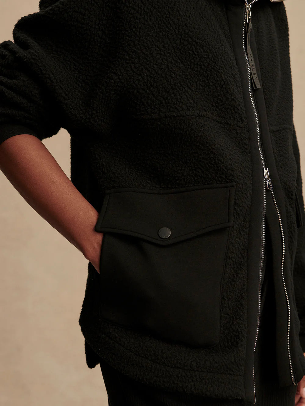 Eleanor Patch Pocket Fleece - Black