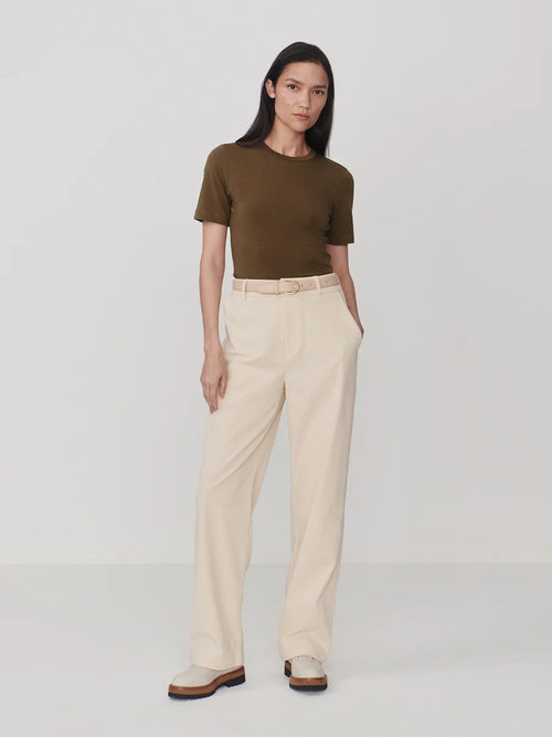 Regina Fitted Tee - Teak Olive