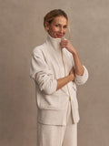 Roxbury Zip-Through Sweat - Ivory Marl