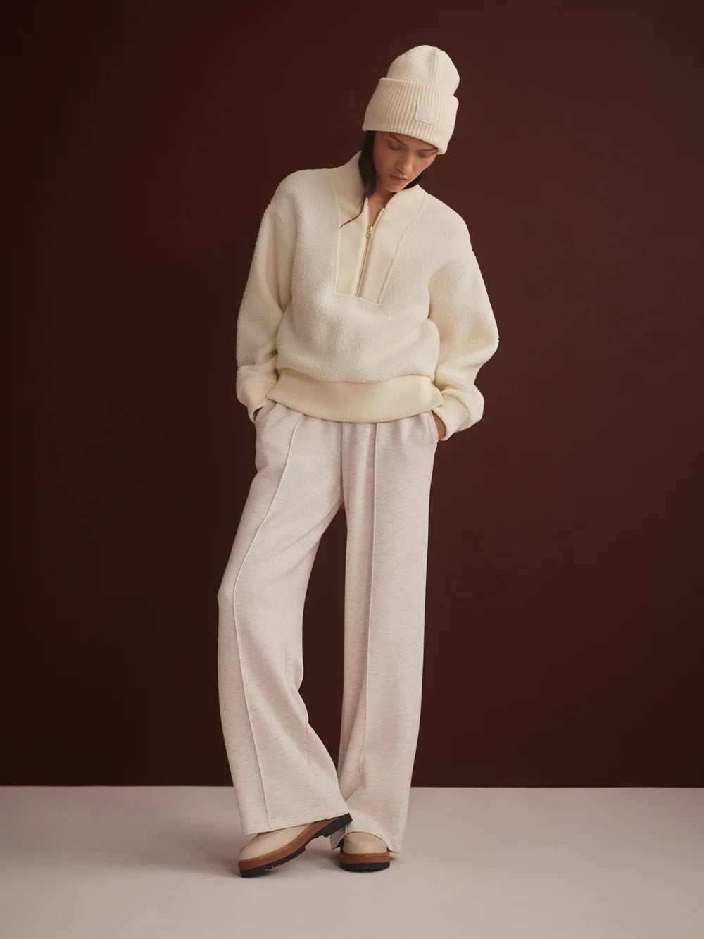 Mumford Half-Zip Fleece - Egret