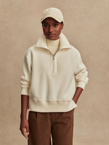 Roselle Half Zip Fleece - Egret