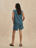 Simmons Half Zip Tank - Mallard Blue