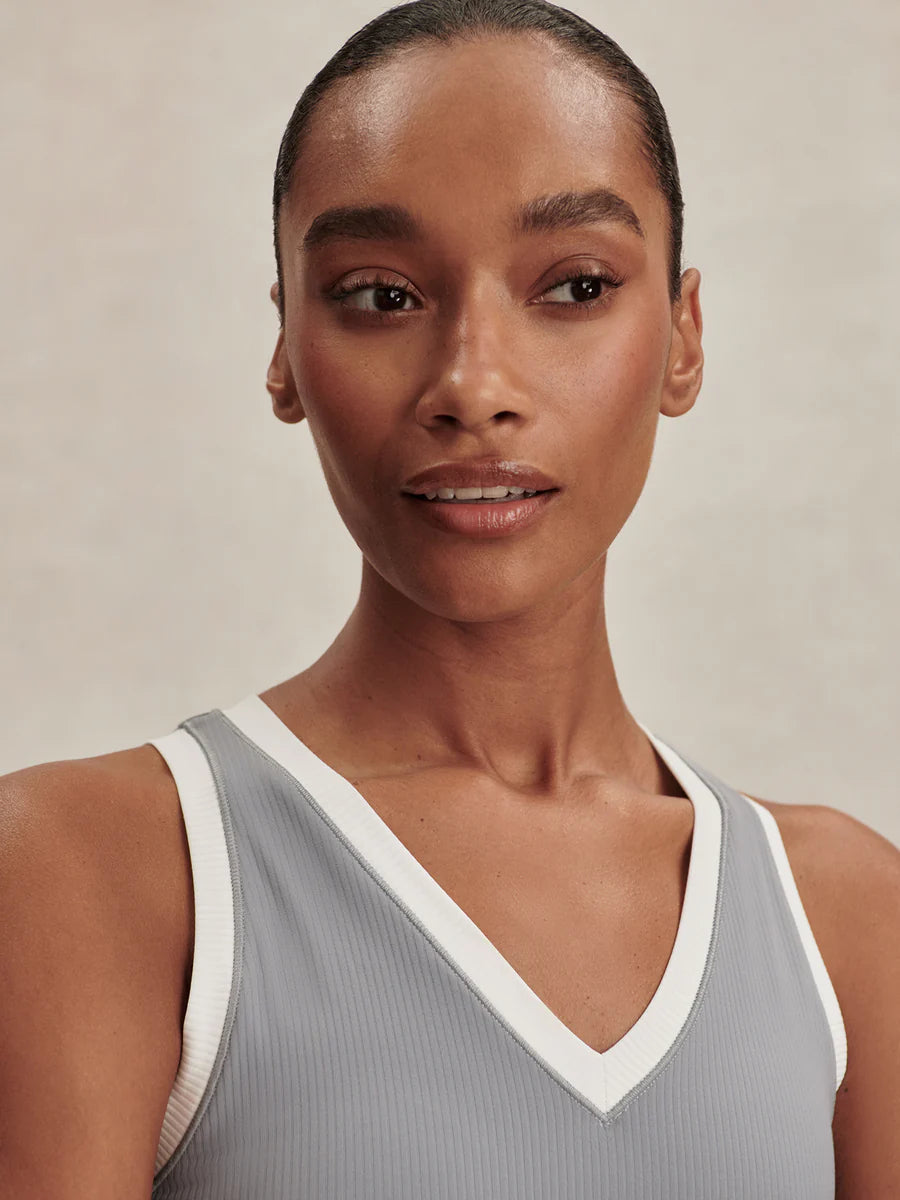 Chia V-Neck Tank - Wind Blue