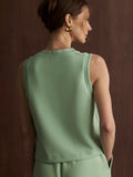Cambrie Scoop Neck  Tank - Sage Mint