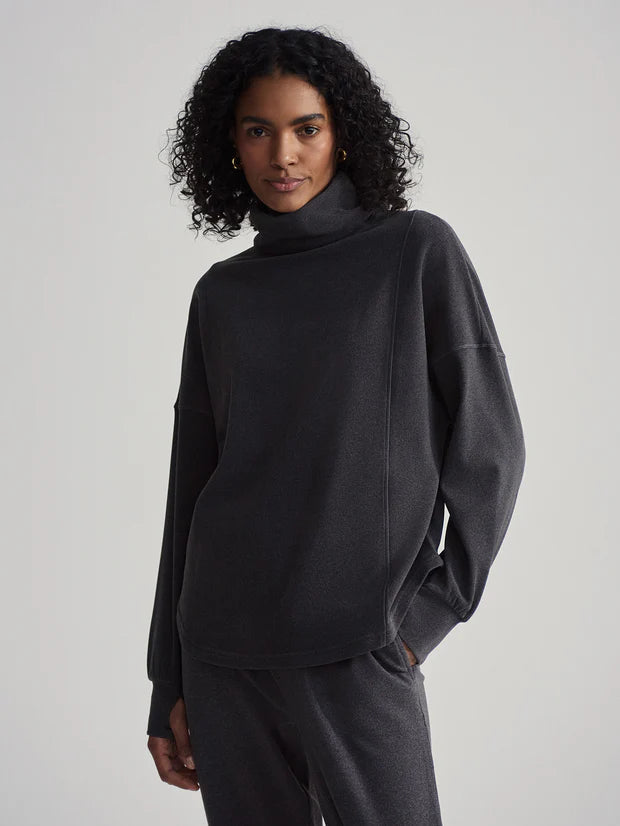 Rainer Roll Neck Jumper - Black Marl