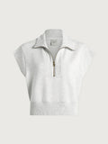Kelly Half Zip Sweat - Ivory Marl